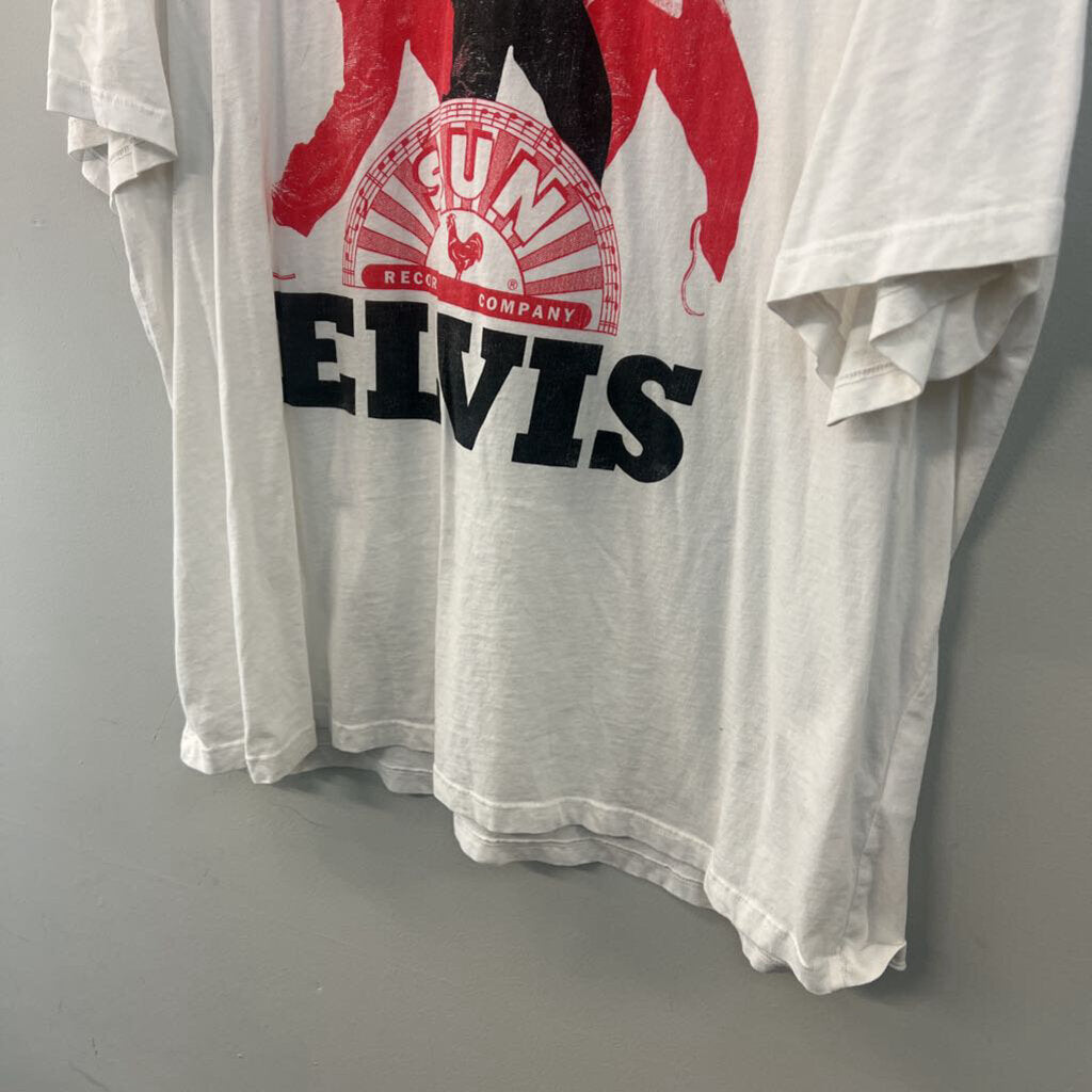 Day Dreamer White/ Multi Elvis Short Sleeve Graphic Tee Large