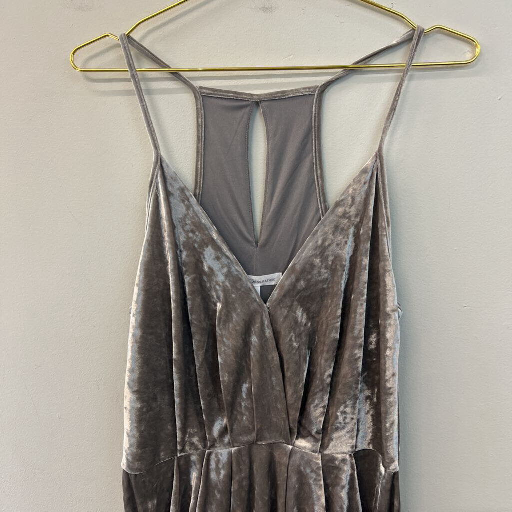 BCBG Silver Velvet Midi Dress Medium