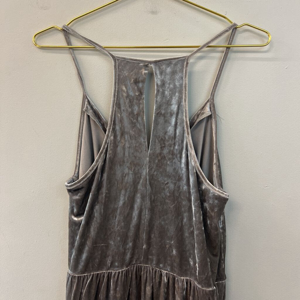 BCBG Silver Velvet Midi Dress Medium