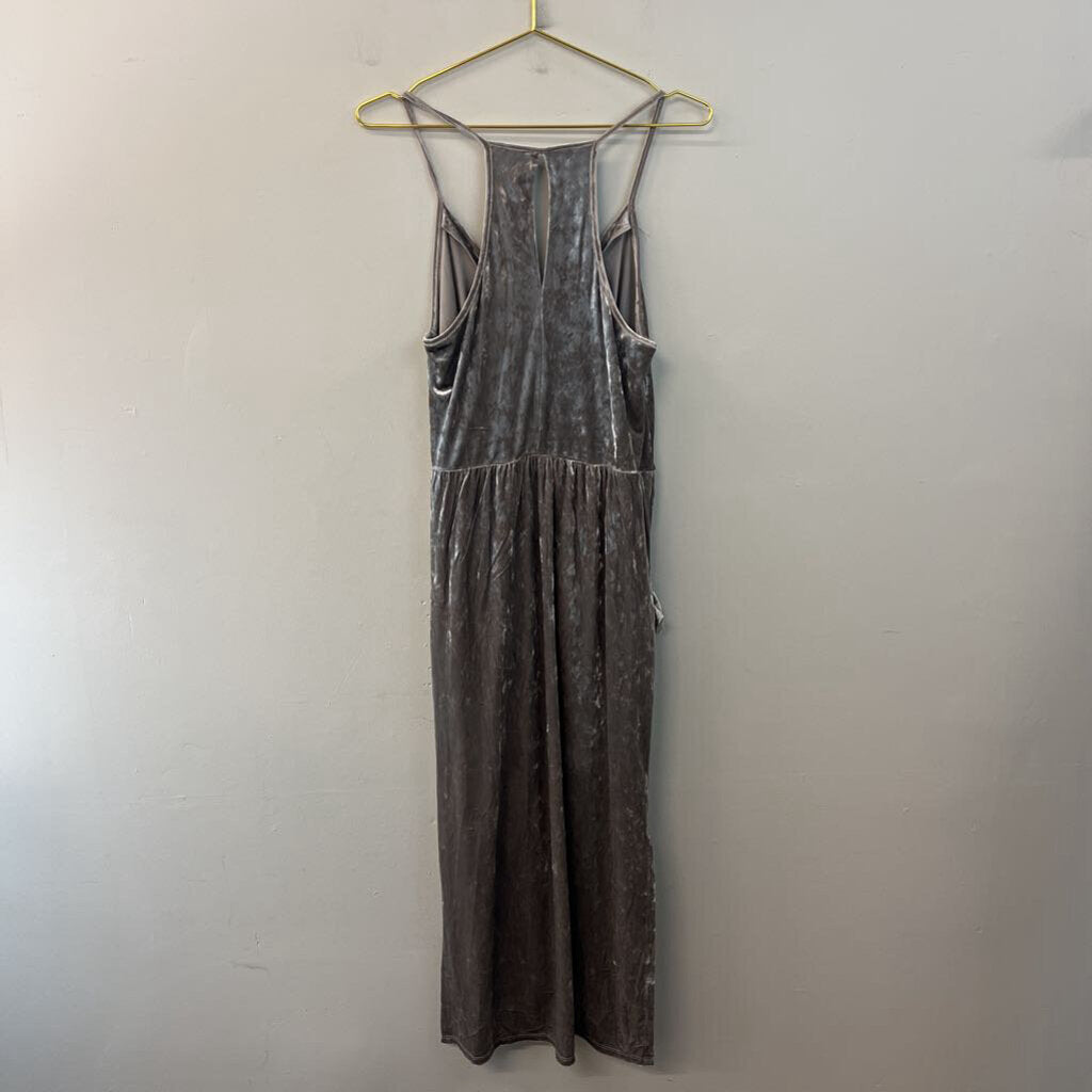 BCBG Silver Velvet Midi Dress Medium