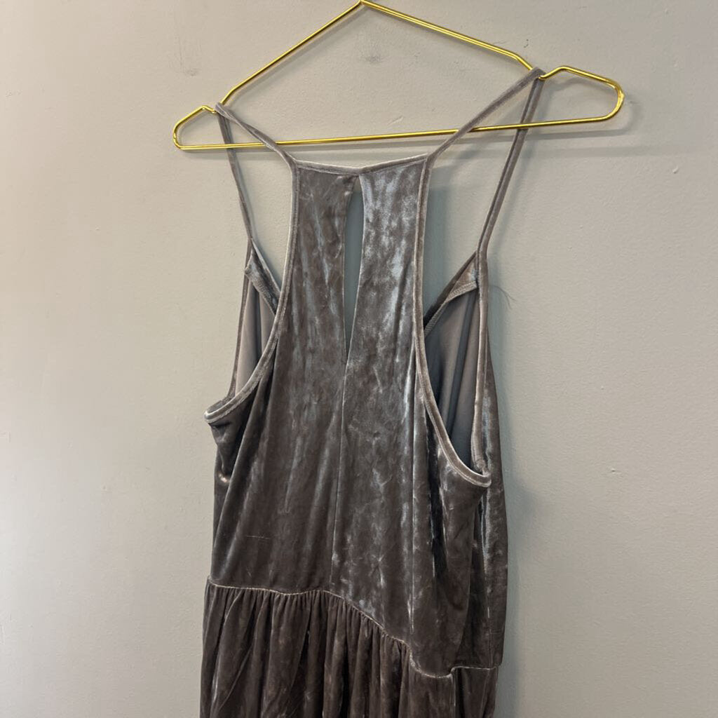 BCBG Silver Velvet Midi Dress Medium
