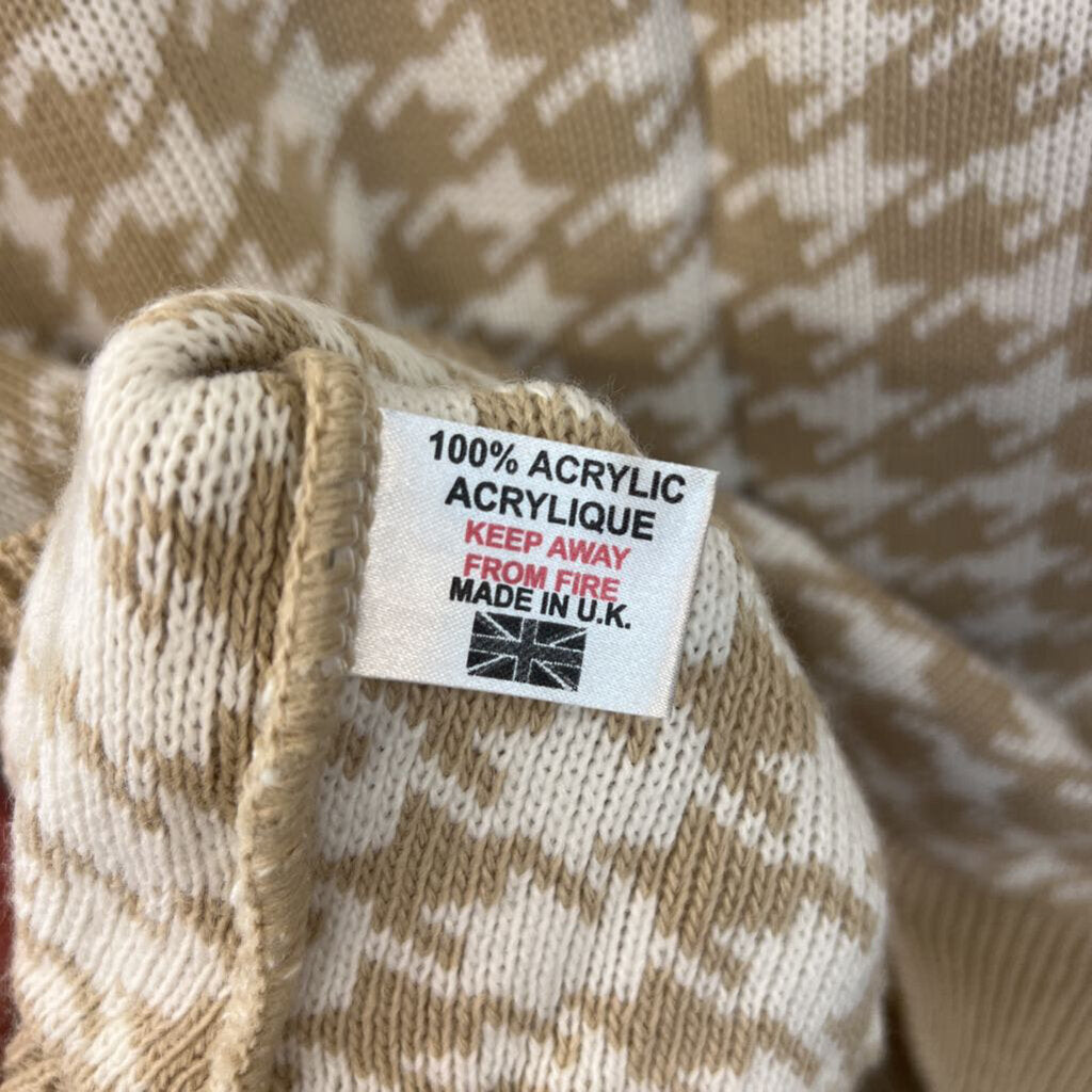 Rebellious Beige/ Cream Houndstooth Sweater Vest Top Medium/ Large