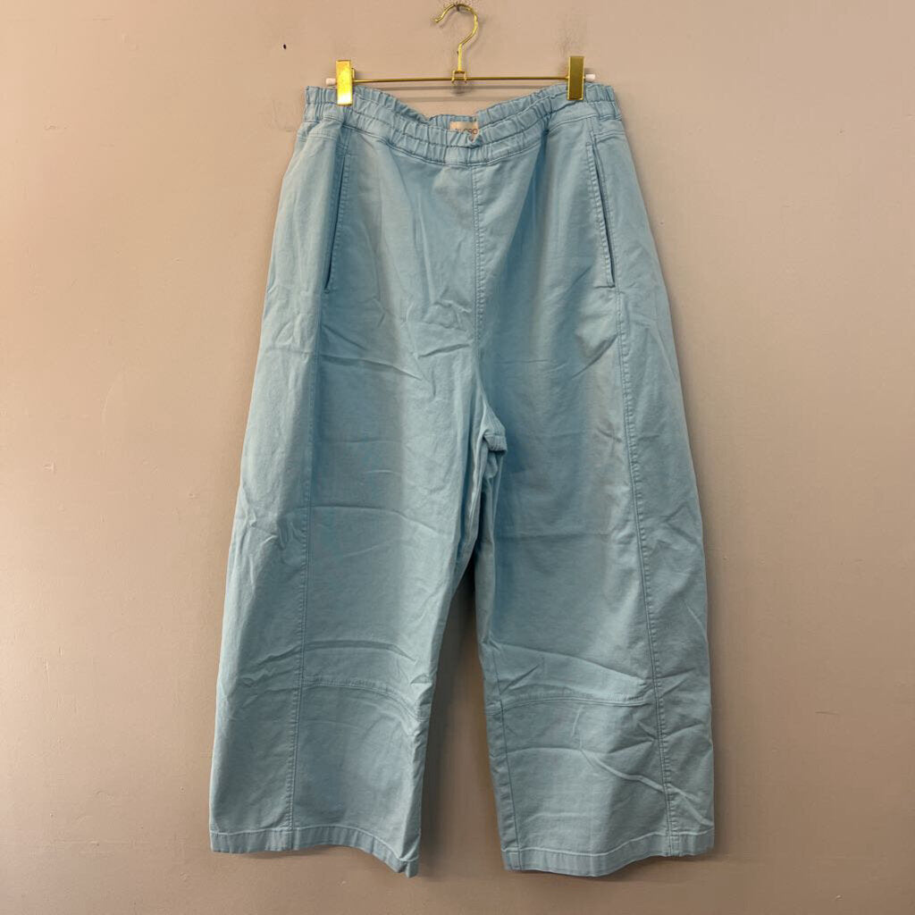 Pilcro Blue Pull On Cropped Barrel Pants Large