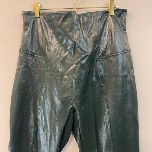 Spanx Dark Green Faux Leather Pull On Leggings 1X