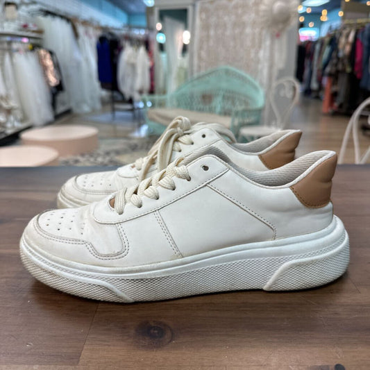 MKS White/ Brown Detail Classic Sneakers 9