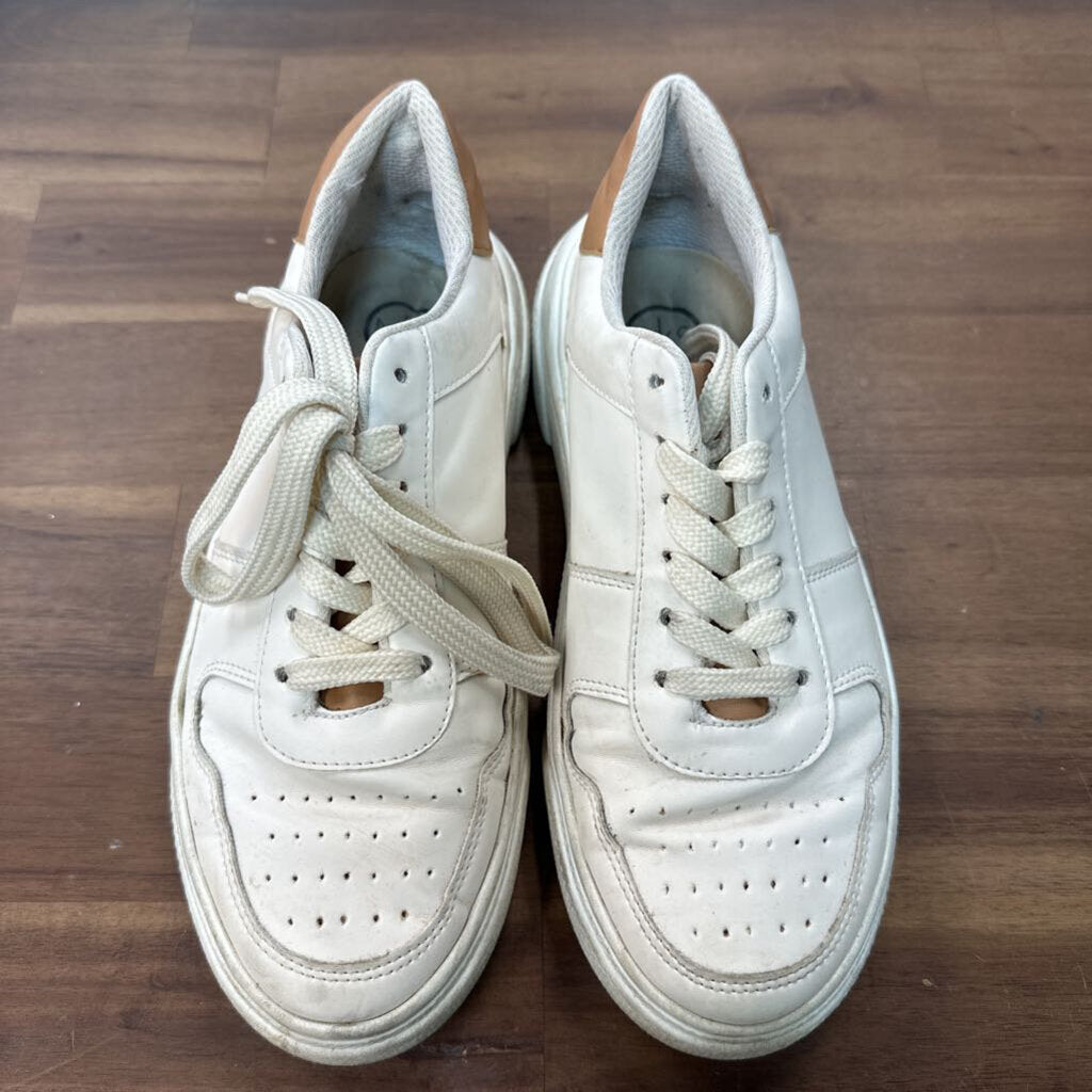 MKS White/ Brown Detail Classic Sneakers 9
