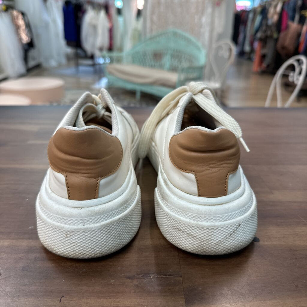 MKS White/ Brown Detail Classic Sneakers 9
