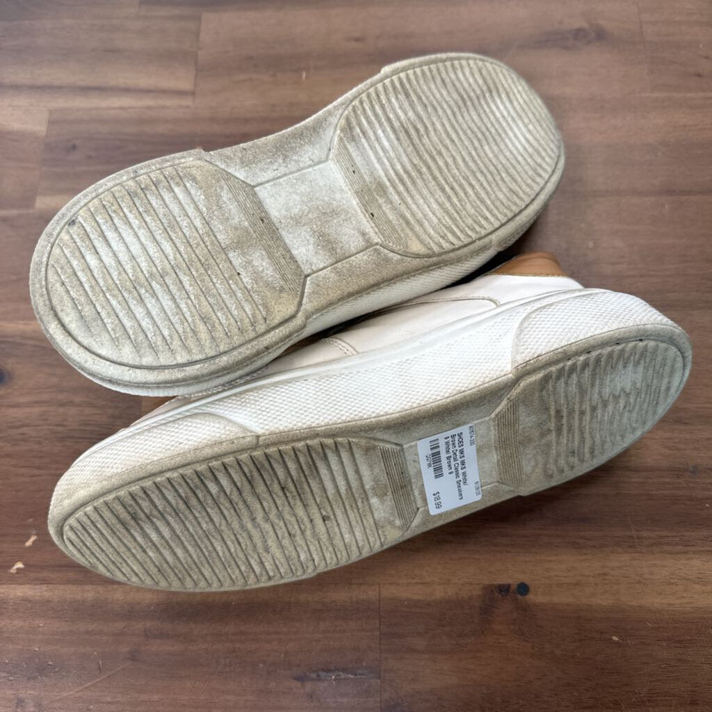 MKS White/ Brown Detail Classic Sneakers 9