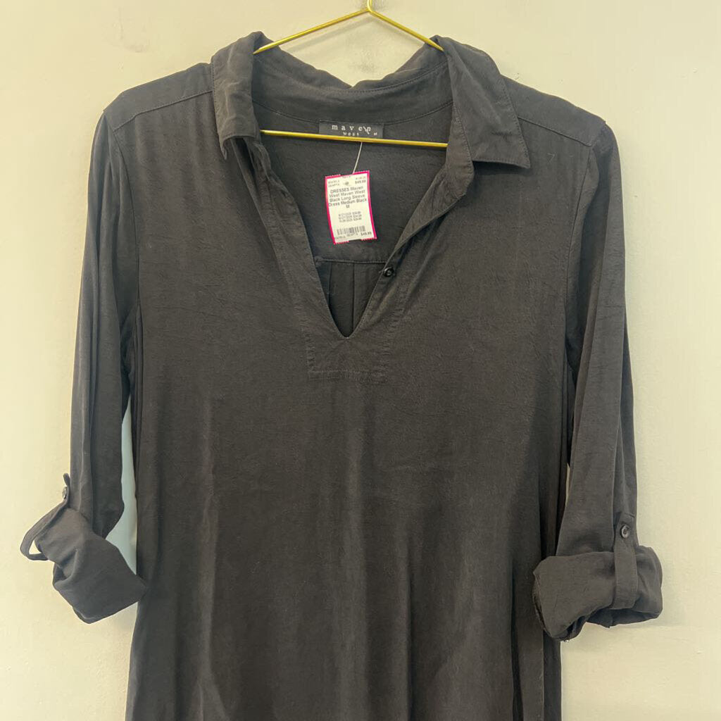 Maven West Black Long Sleeve Dress Medium