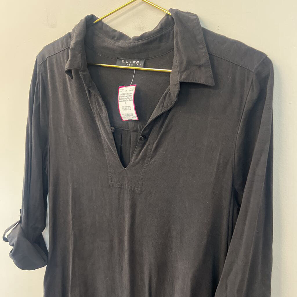 Maven West Black Long Sleeve Dress Medium