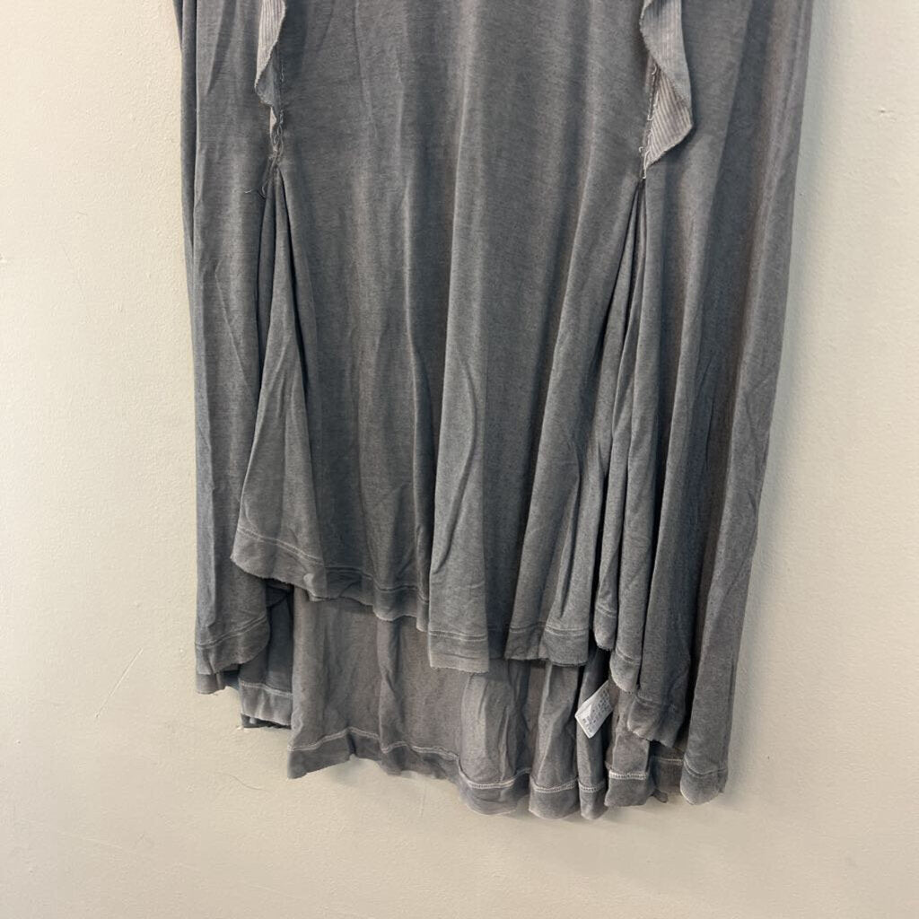 Umgee Grey Ruffle Detail Tank Top Medium