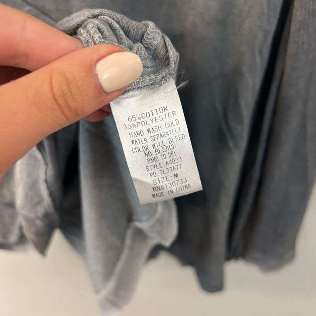 Umgee Grey Ruffle Detail Tank Top Medium