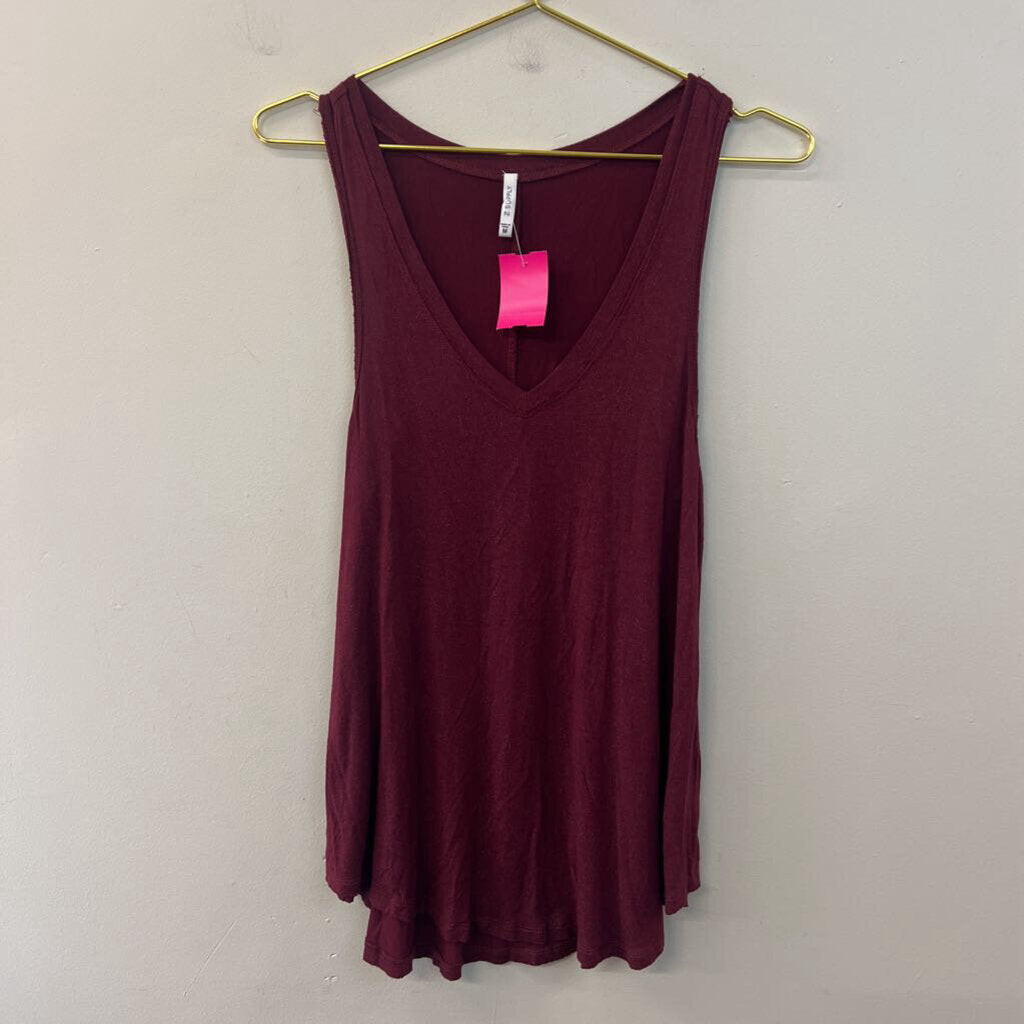 Z Supply Burgundy/ Silver Shimmer Tank Top Medium