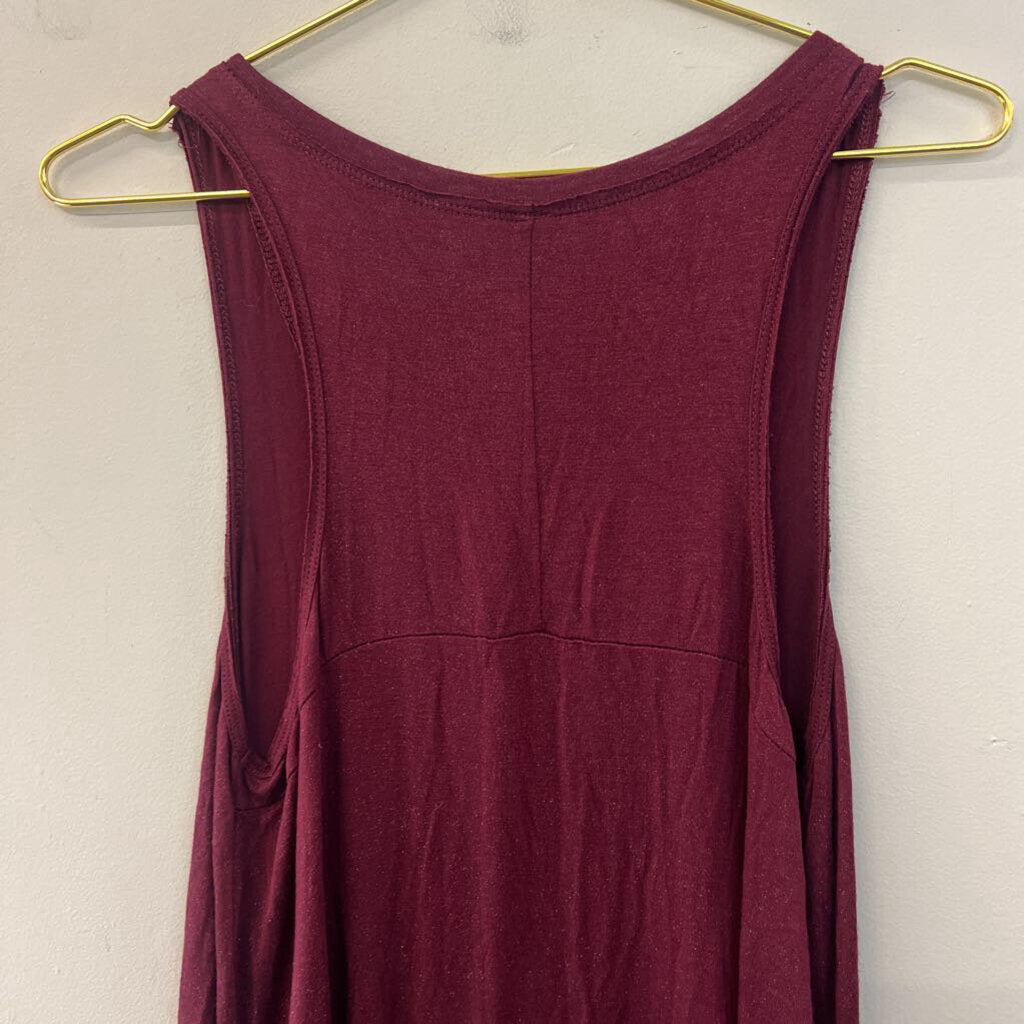 Z Supply Burgundy/ Silver Shimmer Tank Top Medium