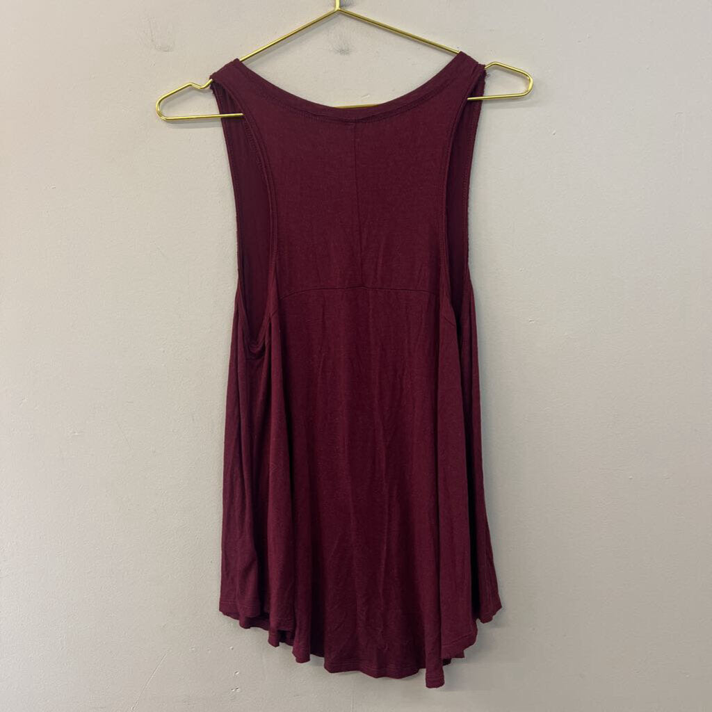 Z Supply Burgundy/ Silver Shimmer Tank Top Medium