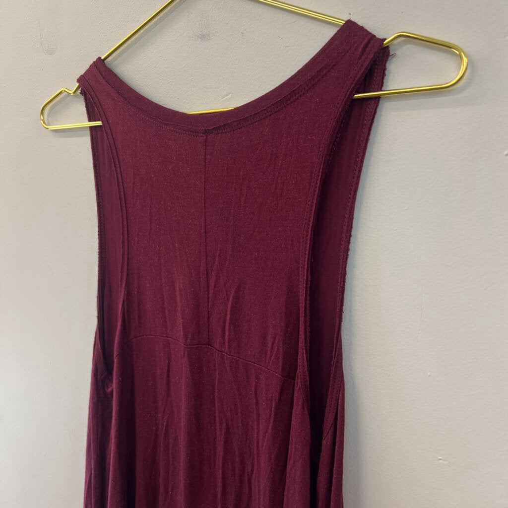 Z Supply Burgundy/ Silver Shimmer Tank Top Medium