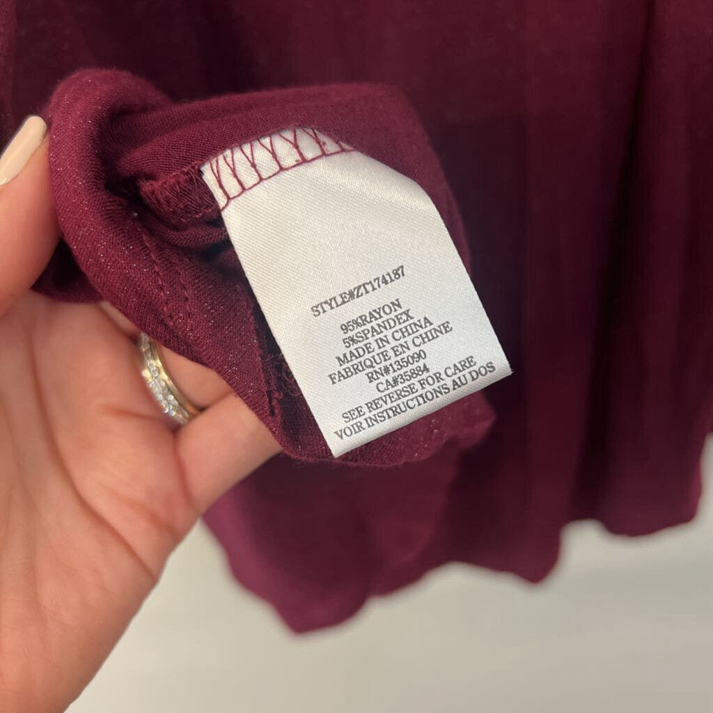 Z Supply Burgundy/ Silver Shimmer Tank Top Medium