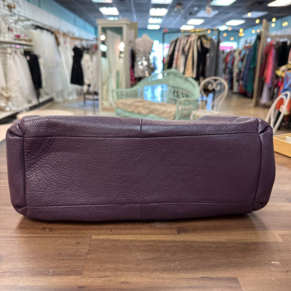 Coach Purple Pebbled Leather Restored Madison Phoebe Shoulder Purse