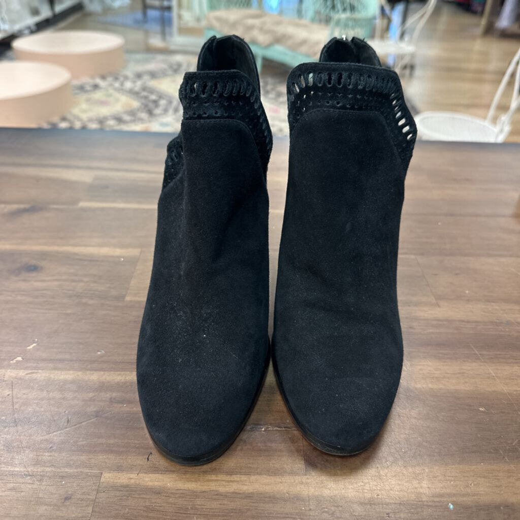 Vince Camuto Black Suede Fileana Ankle Boots 8