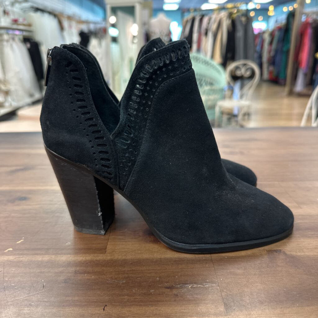 Vince Camuto Black Suede Fileana Ankle Boots 8