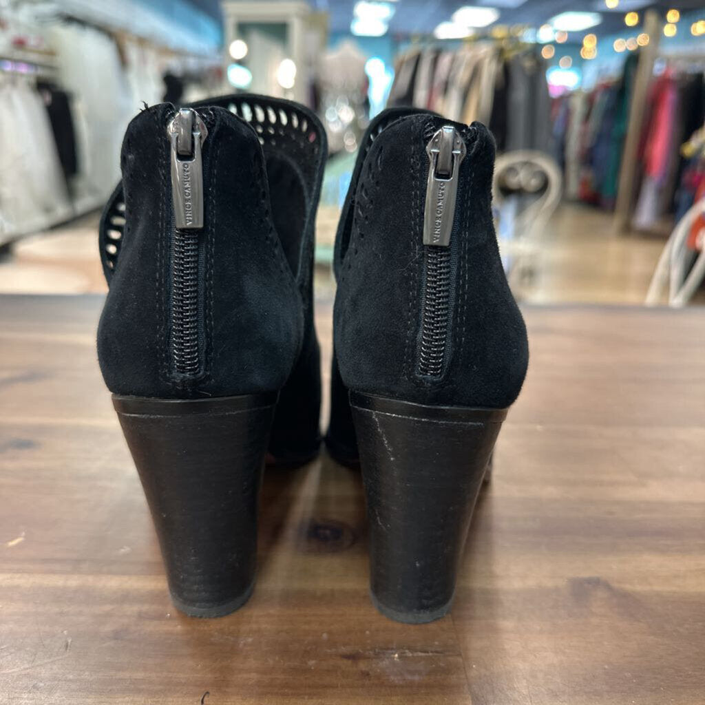 Vince Camuto Black Suede Fileana Ankle Boots 8