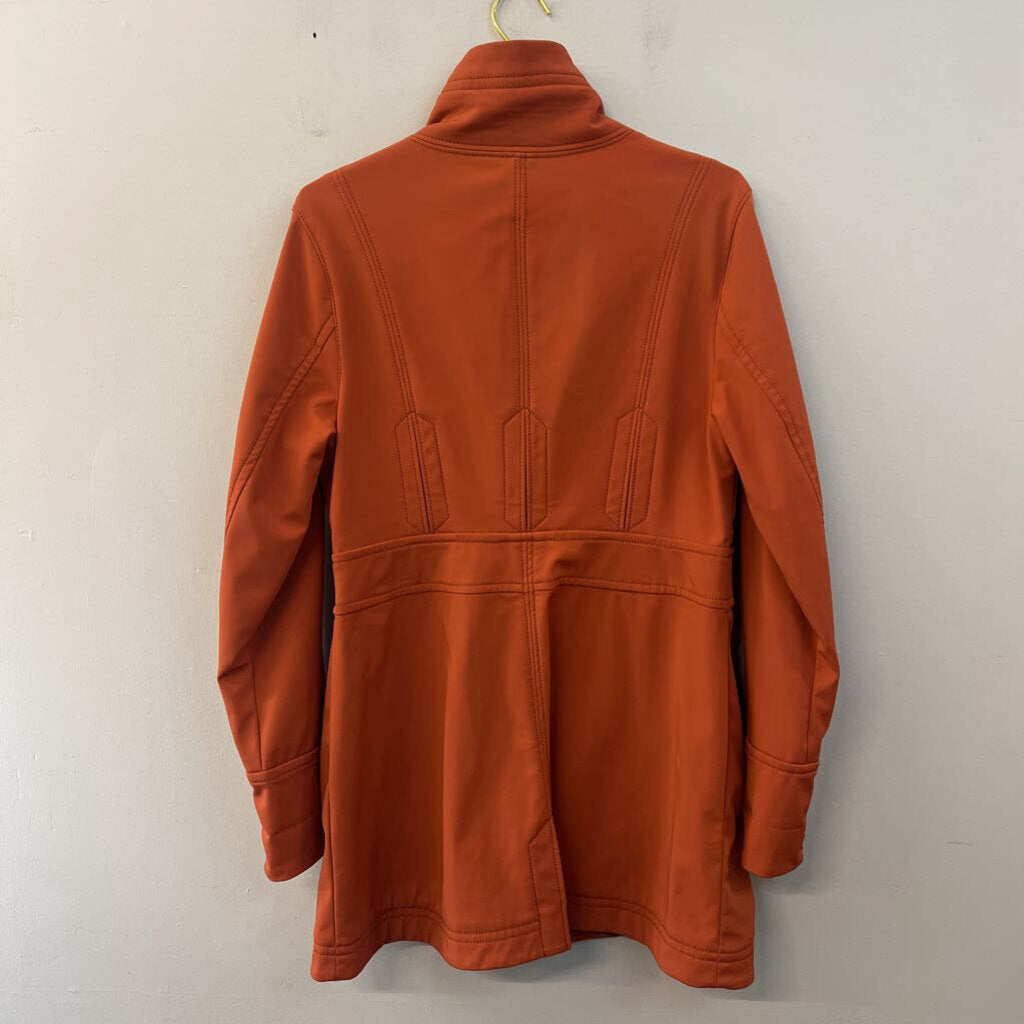Athleta Orange Fleece Lined Long Zip Up Jacket Large