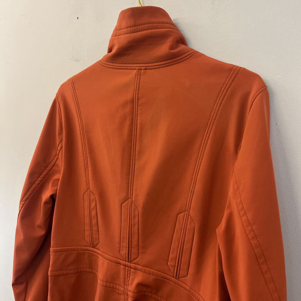 Athleta Orange Fleece Lined Long Zip Up Jacket Large
