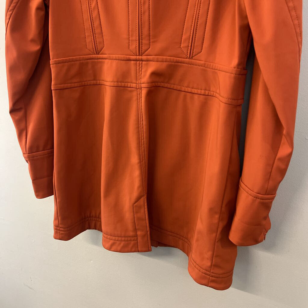 Athleta Orange Fleece Lined Long Zip Up Jacket Large