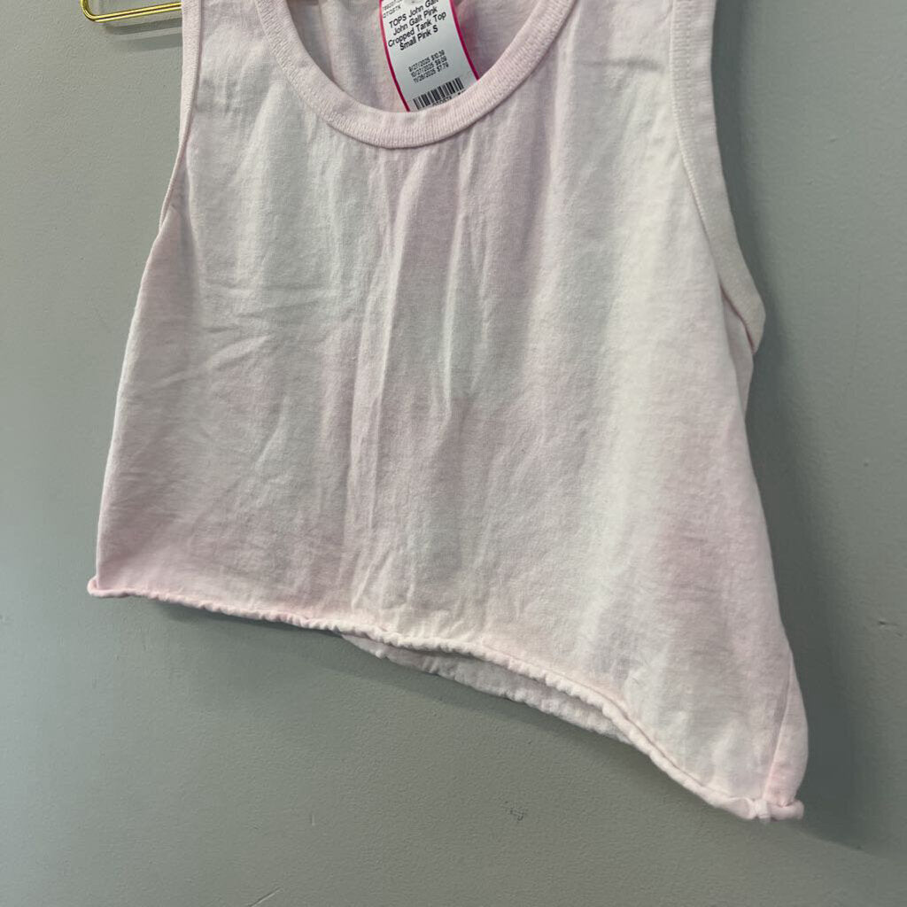 John Galt Pink Cropped Tank Top Small