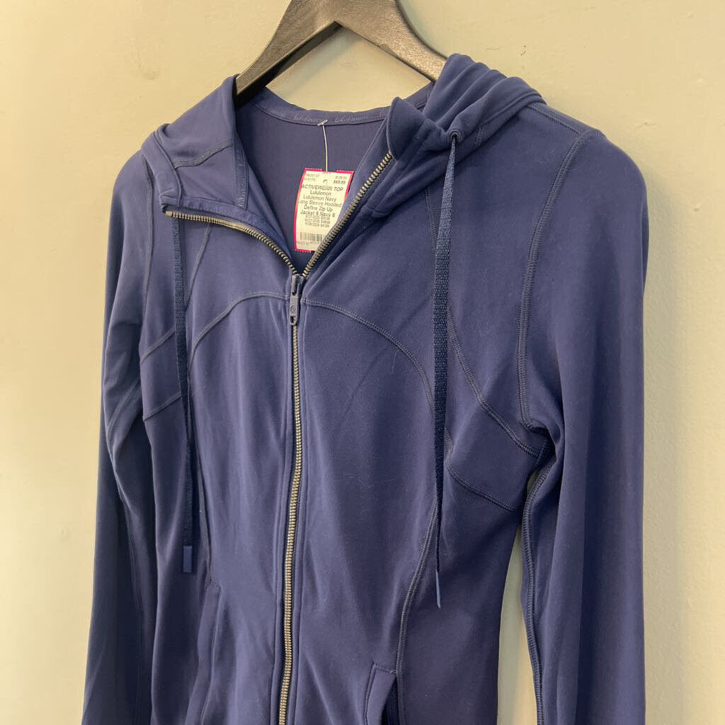 Lululemon Navy Long Sleeve Hooded Define Zip Up Jacket 6