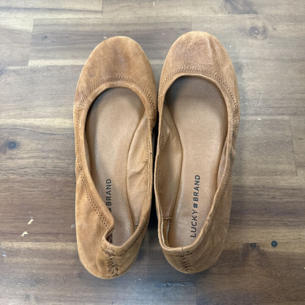 Lucky Brand Brown Leather Emmie Flats 8