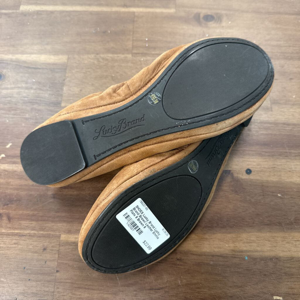 Lucky Brand Brown Leather Emmie Flats 8