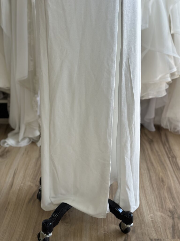 Lulus Ivory Crepe Long Sleeve Fitted Bridal Gown Extra Large
