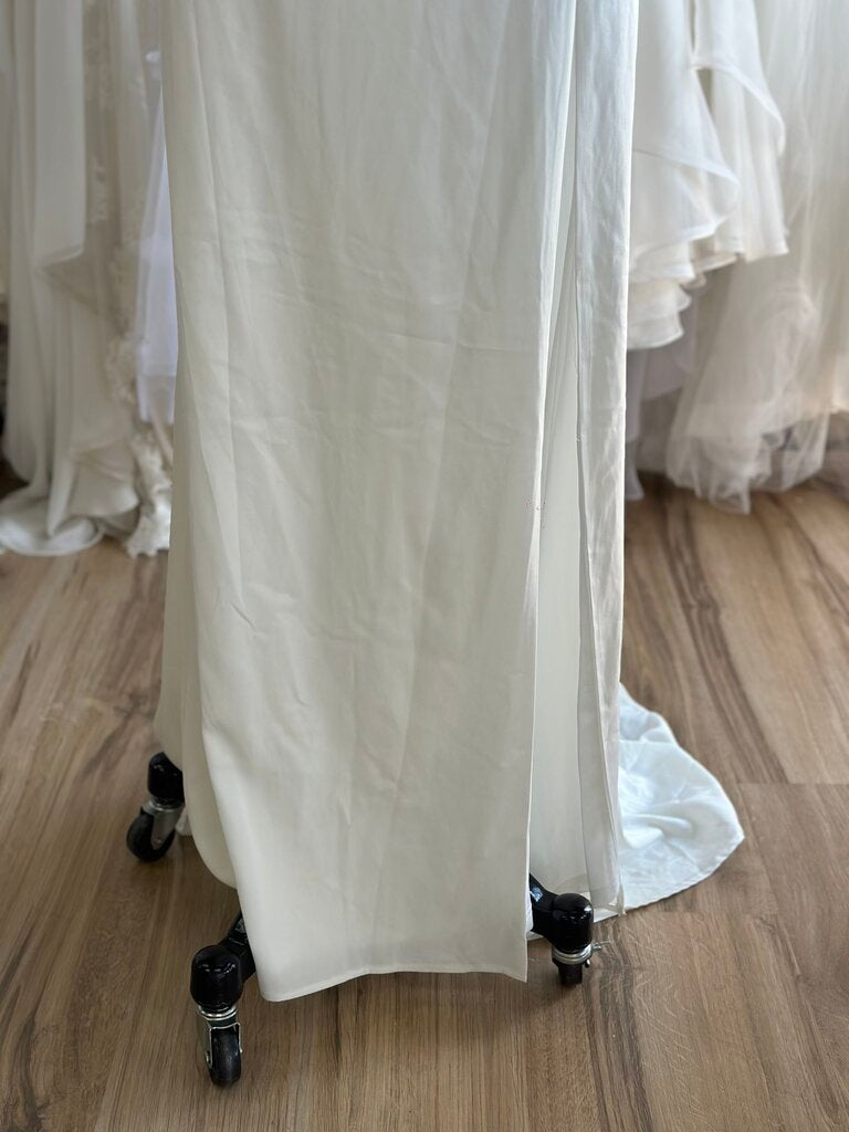 Lulus Ivory Silky High Neck Bridal Gown Extra Large