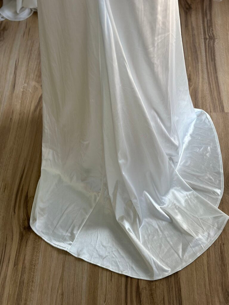 Lulus Ivory Silky Square Neck Bridal Gown Extra Large