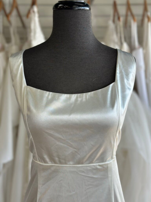 Lulus Ivory Silky Square Neck Bridal Gown Extra Large