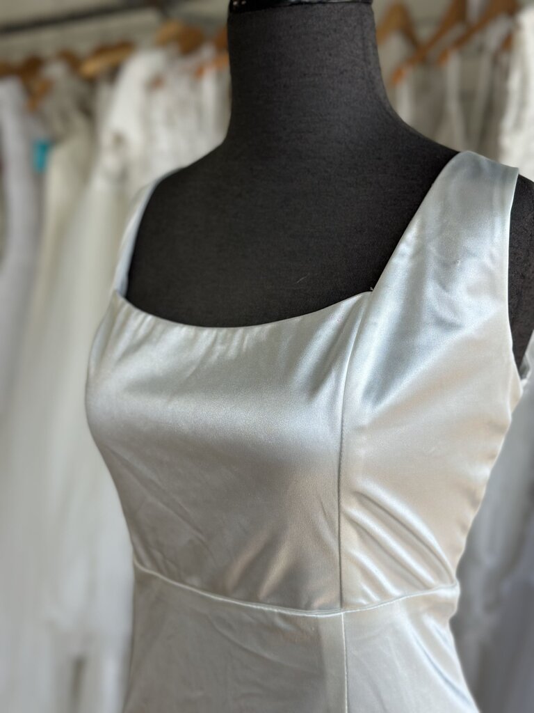 Lulus Ivory Silky Square Neck Bridal Gown Extra Large