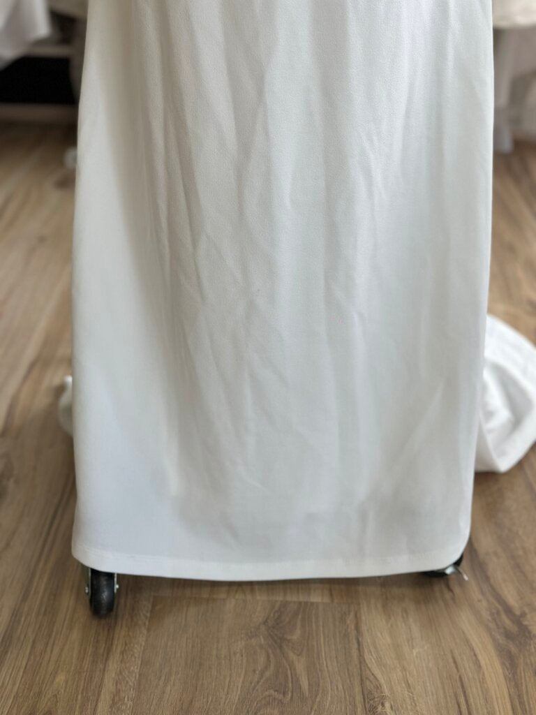 Lulus Ivory Crepe Long Sleeve Fitted Bridal Gown Extra Large