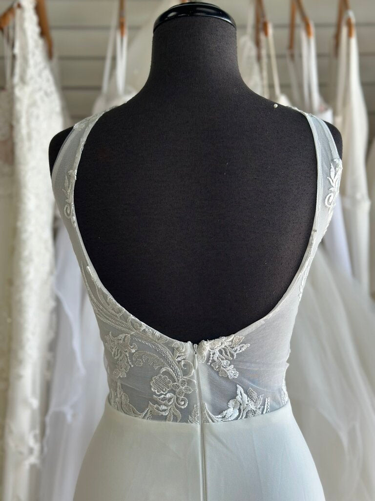 Lulus Ivory Lace Top Crepe Skirt Bridal Gown Extra Large