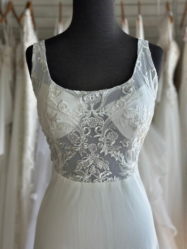 Lulus Ivory Lace Top Crepe Skirt Bridal Gown Extra Large