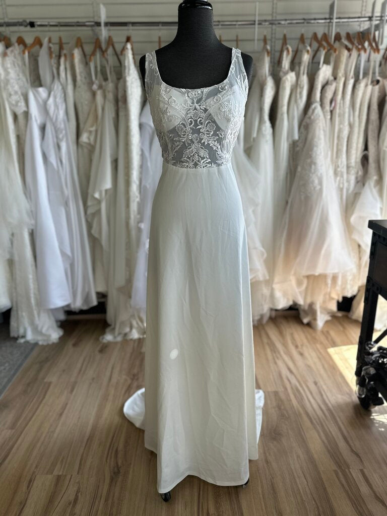 Lulus Ivory Lace Top Crepe Skirt Bridal Gown Extra Large