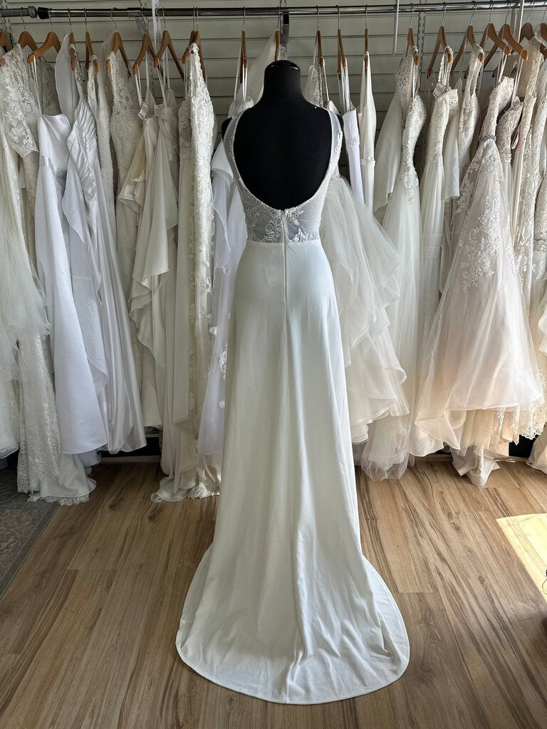 Lulus Ivory Lace Top Crepe Skirt Bridal Gown Extra Large