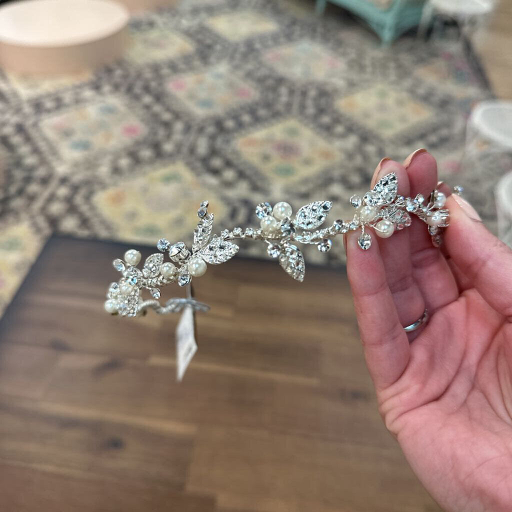 Marionat Wired Vine Rhinestone Pearl Headband