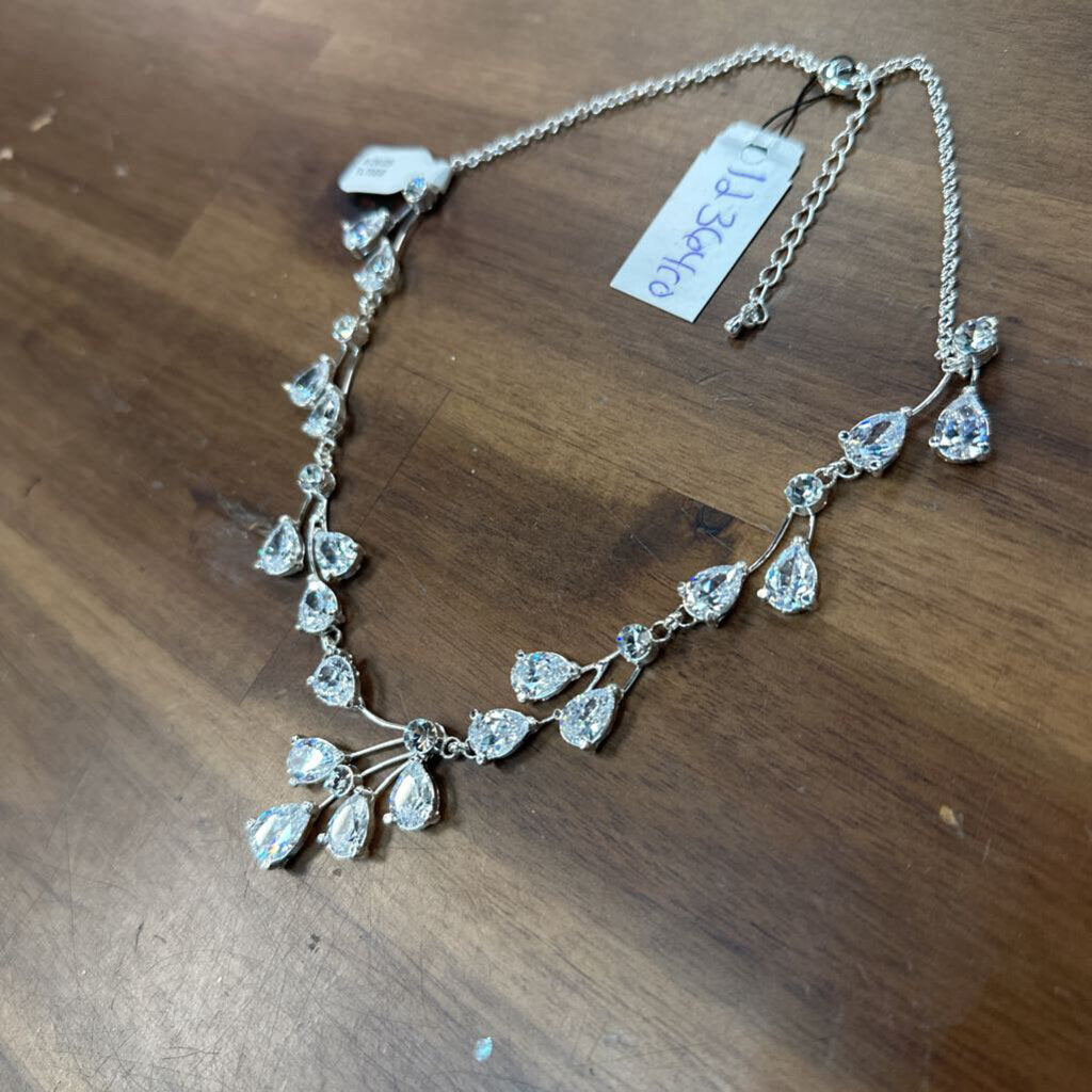 Marionat Silver/ Rhinestone Statement Necklace