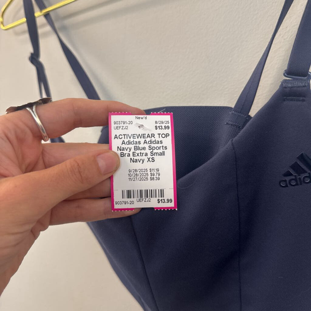 Adidas Navy Blue Sports Bra Extra Small