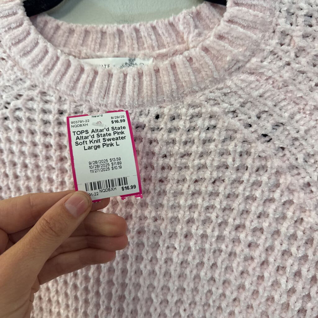 Altar'd State Pink Soft Knit Sweater Large
