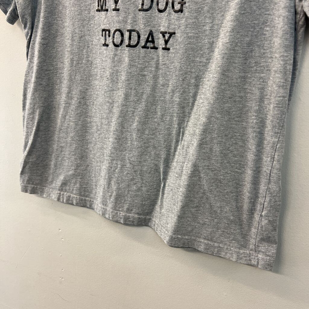 Lilicloth Grey/ Black I'm Only Talking To My Dog Today Short Sleeve Graphic Tee Large