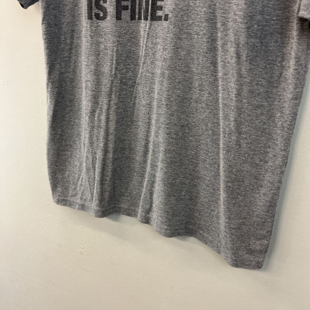 espwa Grey I'm Fine Short Sleeve Graphic Tee Medium