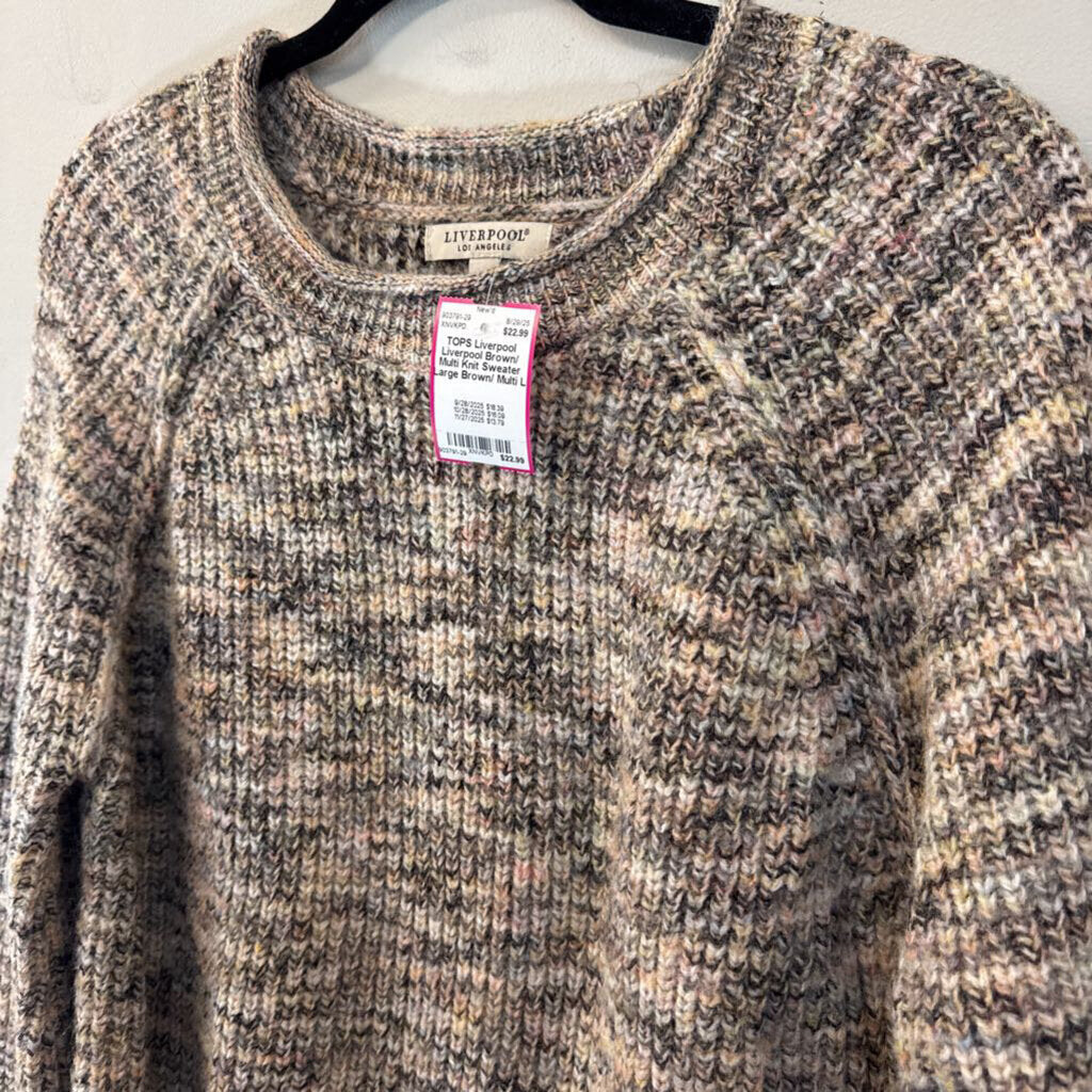 Liverpool Brown/ Multi Knit Sweater Large