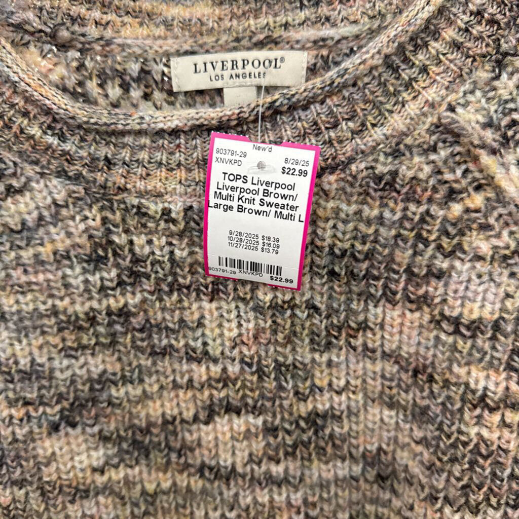 Liverpool Brown/ Multi Knit Sweater Large